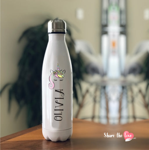 Personalized Insulated Water Bottle - Unicorn