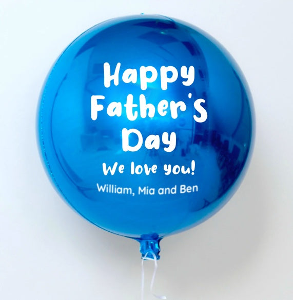 Fathers Day Blue Orb - Personalised Balloon