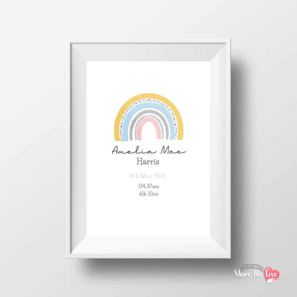 Nursery Rainbow for Girl Frame