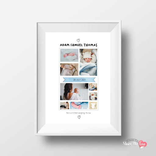 Personalised Baby Photo Collage Frame