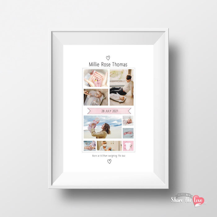 Personalised Baby Photo Collage Frame