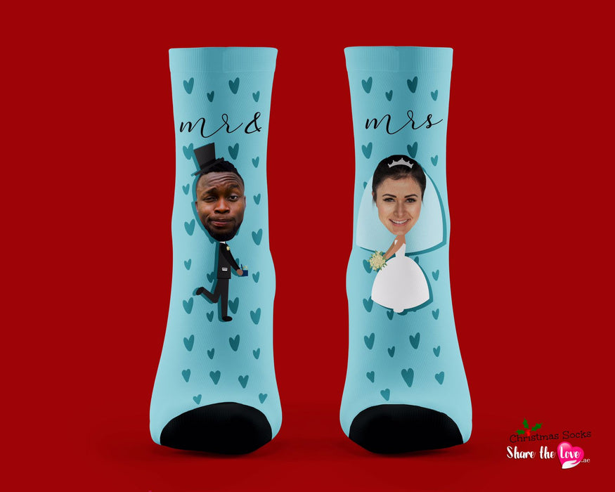 Mr & Mrs Big Head Personalised Socks