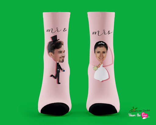 Mr & Mrs Big Head Personalised Socks