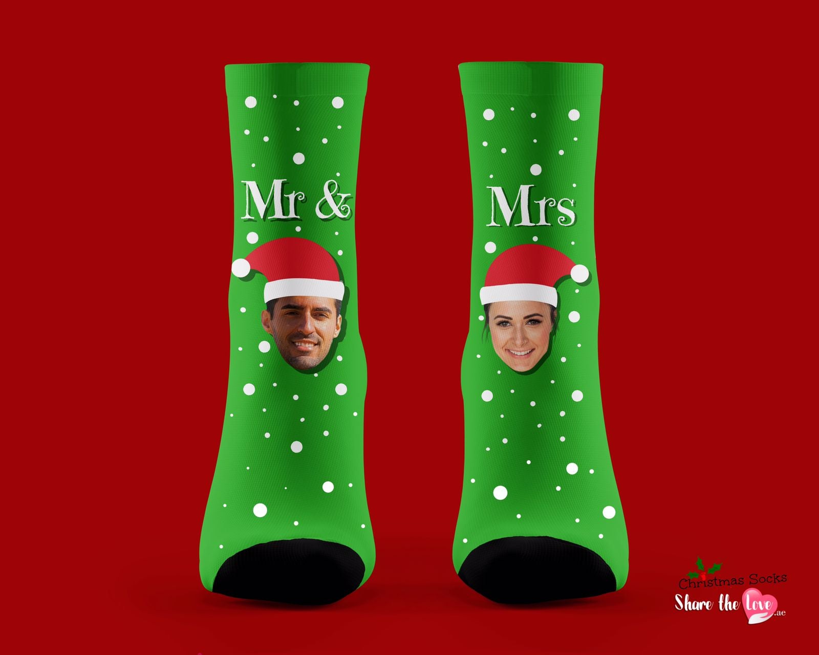 Mr & Mrs Elf  Personalised Socks