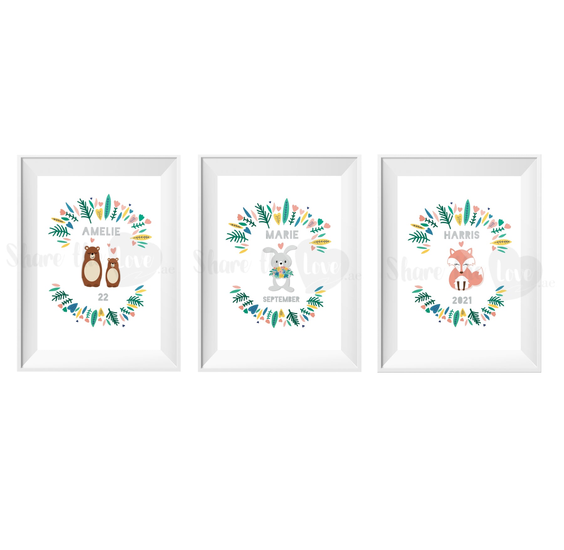 Woodland Animals Tri Frame