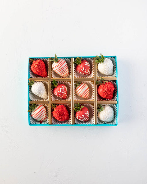 Red and White Chocolate Strawberries 12pcs