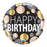 Happy Birthday Gold, Bronze and Grey Helium Balloon