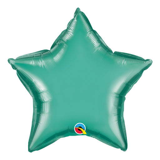 20" Foil Chrome Green Star Balloon