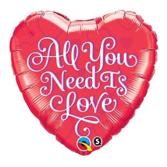 All You need is Love Heart Shaped Helium Balloon