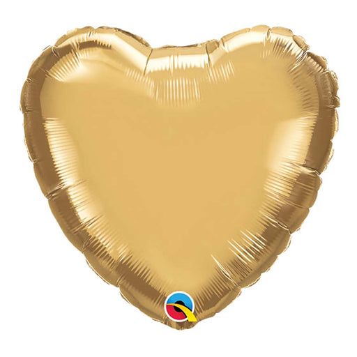 Gold Heart Shaped Helium Balloon