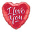 Red and White "I love you" Helium Balloon