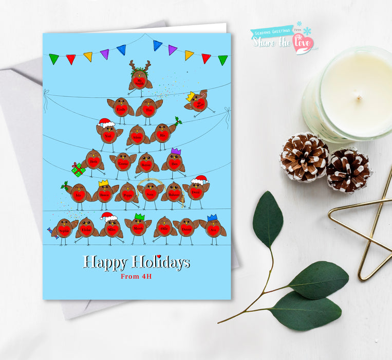 Christmas Robins Class Card