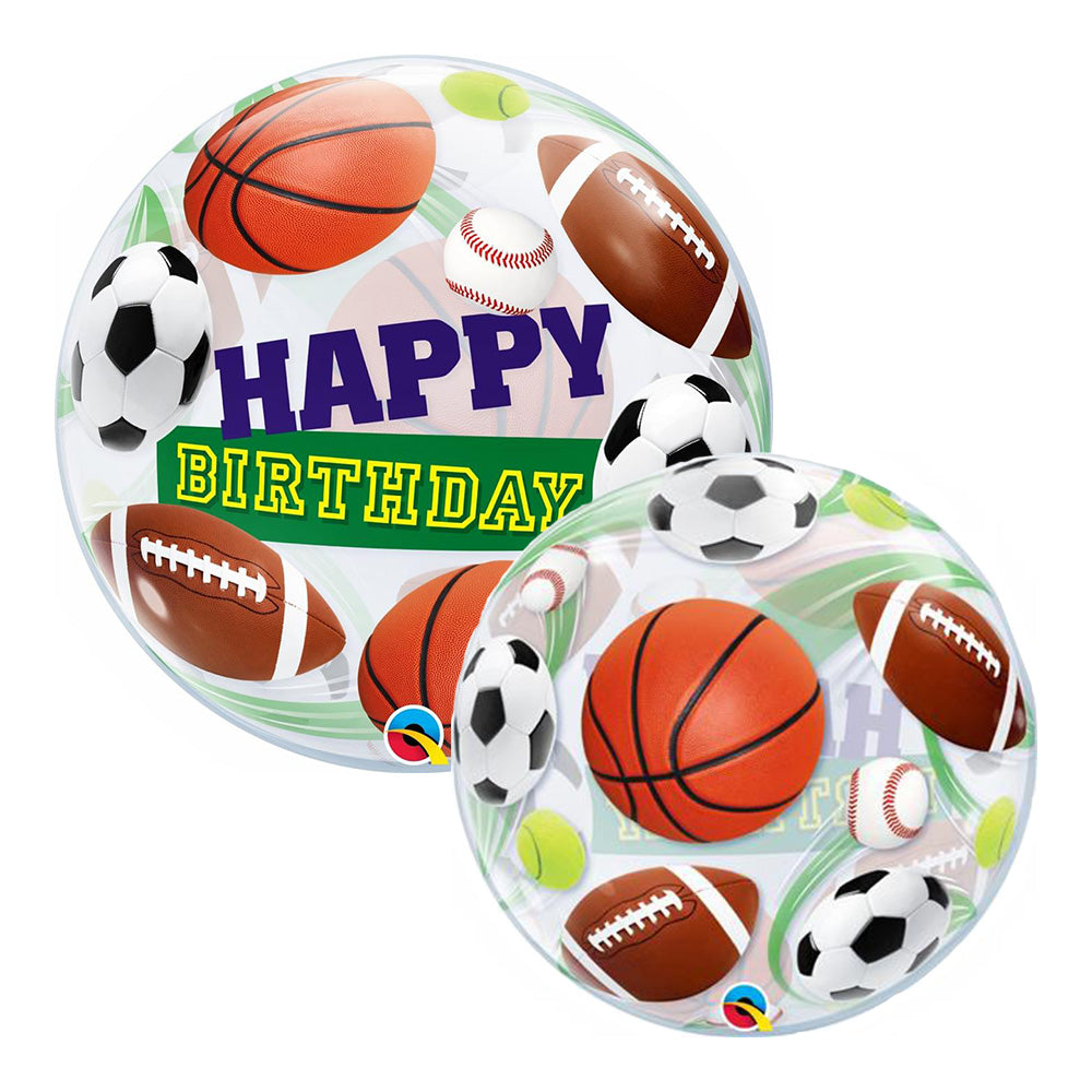 22" Bubble Balloon Sports Happy Birthday