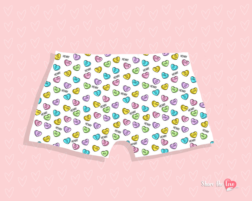 "Love Hearts" Personalised Ladies Underwear Shorts