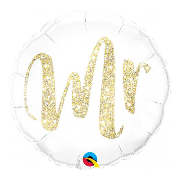 18" Mr. & Mrs.  Gold Glittery