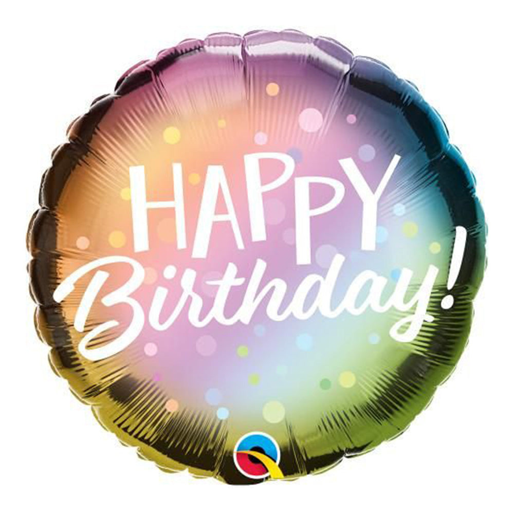 Happy Birthday Blue, Green, Purple Gold Helium Balloon