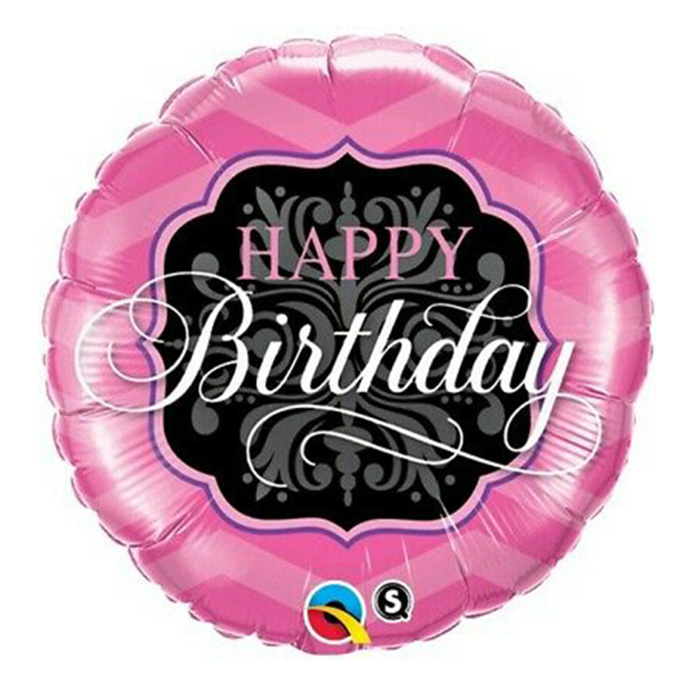 18" Pink and Black Birthday