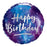 Purple, blue and silver helium Happy Birthday Helium Balloon