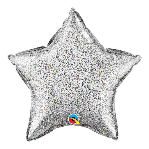 Silver Star Holographic 20 inch Helium Balloon