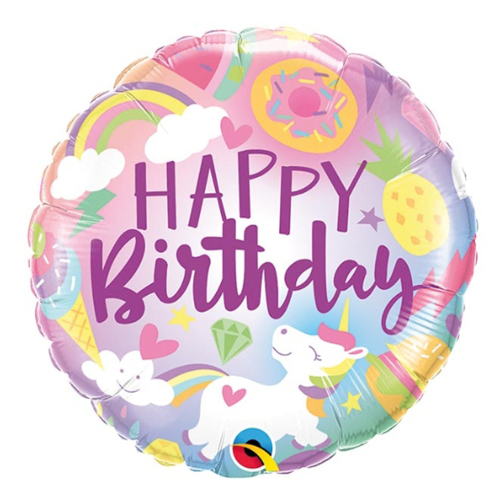 Unicorn Happy Birthday Helium Balloon